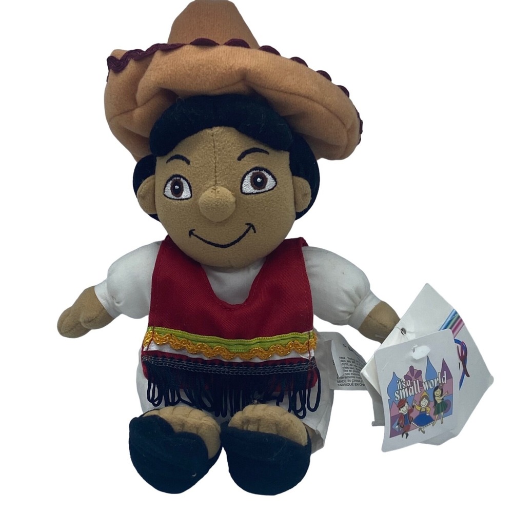 Vtg The Disney Store Its A Small World‎ Mexico Boy Bean Bag Plush 8" Stuffed Toy